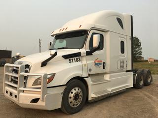 2019 Freightliner New Cascadia Truck Tractor 6X4 Drive c/w Detroit DD15 14.8L Engine, Auto Trans, Air & Hydraulic Brakes, 126" Sleeper Cab, Showing 989,466 KMS, Unit # 51183, VIN 3AKJHHDR1KSJX9328. Requires Repair Damage on Right Side Bunk and Faring.