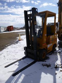 Allis Chalmers ACP 30L PS Forklift c/w A/T, 2,169 Hours, 21x8-10 Front Tires, 5.00-8 NHS Rear Tires, Tilt, 42 In. Forks, 2 Stage Mast, SN BDD002043 *Note: Steering Requires Repair* (East Side Wearhouse)