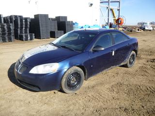 2008 Pontiac G6 c/w 3.5L V6, A/T, A/C, Showing 204,265 Kms, Power Sunroof, 215/60R16 Tires at 40%, Rears at 60%, VIN 1G2ZG57N684301589 *Note: Engine Light On, Service Tire Monitor System*