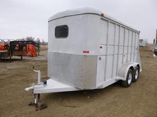 1991 Logan Coach 13 Ft. T/A Horse Trailer c/w Spring Susp, 5 5/16 In. Ball, ST225/75RD15 Tires, VIN 1XUAC1826MA006940 *Located At Satellite Yard*