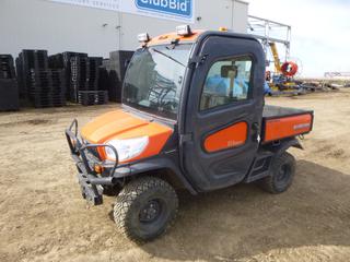 2014 Kubota RTV-X1100C  c/w Kubota D1105 Diesel, Showing 7,244 Kms, A/T, A/C, 25x10-12 NHS Tires, VIN A5KC2GDBKEG015717 *Note: Driver Door Does Not Latch, Mirror Damage*