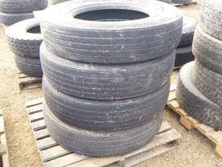 (3) Chao Yang CR960 11R24.5 Tires, (1) Dunlop SP384 11R24.5 Tire (Row 1)