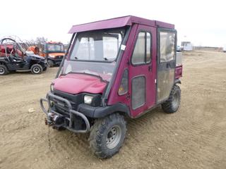 2007 Kawasaki Mule 3010 4X4 c/w 14.7 HP, Showing 552 Hours, Warn RT30 Winch, 3000 Lb Capacity, AT 27x9-12 Front Tires, AT 27x12-12 Rear Tires, VIN JK1AFCJ117B516825 *NOTE: VIN As Per Registration*