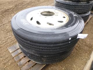 (2) Michelin XZE2 11R24.5 Tires w/ Rims *Note: Tires No Good* (Row 1)