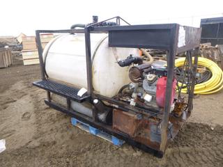 Skid Mounted Mud Mixing System w/ Honda GX620 Engine, Honda GX160 Pump, (2) Fuel Tanks, Plungers Pump PL#807  (East Fence)