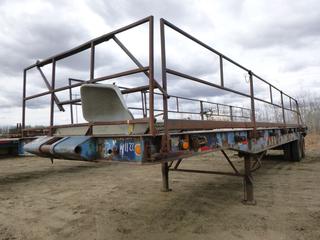 40 Ft. Scona T/A Hiboy c/w Spring Susp, HD Outside Frame, End Roll, Removable Side Rails, Crank Landing Gear, 2 Legs, P/U Throat, 11R24.4 Tires, VIN T85HB1077 *Located Off Site at 607 17 Ave, Nisku, AB T9E 7T2, For More Information Contact Keith at 403-512-2504*
