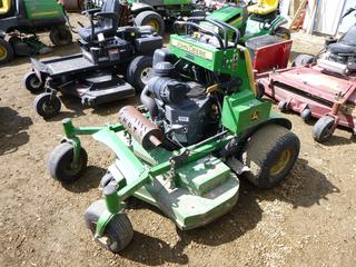 John Deere Quick Trak 648R Stand-On Mower c/w Kawasaki, 13x6.5-6/4.50 Front Tires, 20x10.00-8 Rear Turf Tires *Note: Requires New Rotary Switch As Per Owner, Running Condition Unknown, Missing Hood* (PL#487)