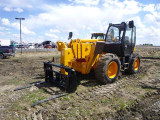 2002 JCB 5508 Telehandler c/w Perkins, Showing 9,237 Hours, Cab, A/C, 4X4X4, Heater, Aux Hyd, Outrig Front, 47 In. Forks, 3 Section Boom, 65 Ft. Max Lift Height, 8,000 Lb Capacity, 17.5-25 Tires at 40%, SN SLP541002E0785402