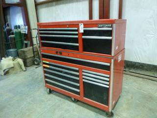 Craftsman 2 Piece Tool Chest w/ Contents and Casters