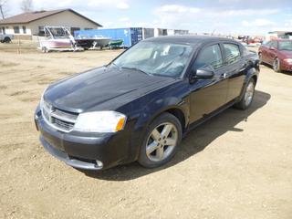 2010 Dodge Avenger R/T c/w 3.5L V6, A/C, Showing 197,420 Kms, 215/55R18 Tires at 30%, VIN 1B3CC5FV2AN133143 *Note: Engine Light On, Scratches and Rust*