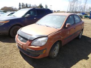 2006 Kia Rio c/w 1.6L, A/T, A/C, Showing 205,828 Kms, 195/55R15 Tires, VIN KNADE123866107753 *Note: Parts Only, Does Not Run*