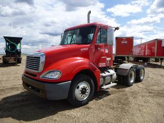 2007 Freightliner Columbia Truck Tractor c/w Detroit Diesel 60 Series, 10 Speed Eaton Fuller, Showing 721,336 Kms, 18,698 Hours, A/C, GVWR 52,000 Lb, 168 In. W/B, 295/75R22.5 Tires at 50%, Front Axle Rating 12,000 lb, Rear Axle Rating 40,000 Lb, CVIP 04/2021, VIN 1FUJA6CG67PY14919 *Note: Coolant Pressure Issues* 