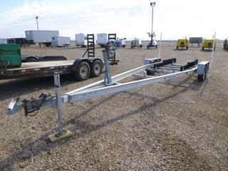 Custom Built Galvanized 25 Ft. T/A Boat Trailer c/w Surge-O-Matic Brake System, 3500 Lb Torsion Axle Suspension, Fits 24 Ft to 28 Ft Boat, 1800 Manual Winch, Rear Boat Guides, Adjustable Winch Pylon, 2 5/16 In. Ball, ST205/75R14 Tires, VIN H1TLCH00000010079 *Note: Missing Front Bunks* *Located At Satellite Yard*