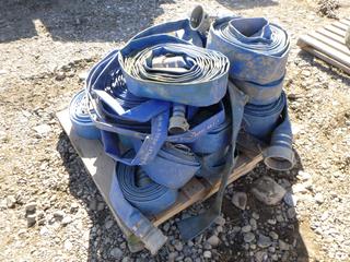 Quantity of Assorted Layflat Discharge Hoses 4". (With & Without Fittings)