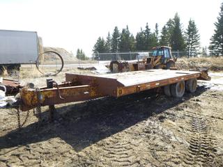 17' Equipment Trailer c/w T/A, Pintle Hitch, 5' Beavertail, 4'4" Fold Down Ramps, Spring Susp, 215/75 R17.5, Cannot Verify VIN.