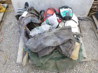 Qty of Hip Waders, Breathing Mask Respirator, Truck Winter Front Tarp 