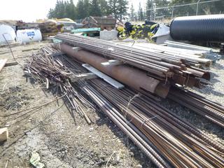 Quantity of Pipe & Rebar Different Lengths & Sizes.