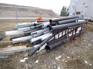 Rack of Pipe Different Lengths & Sizes, Water & Sewer Fusing Pipe.