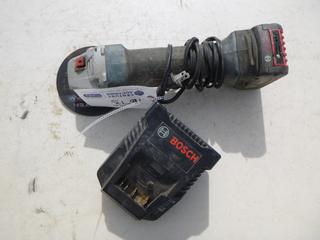 Bosch Cordless Grinder, 18 Volt, 4.0 AH, Battery & Charger, Working Condition Unknown.