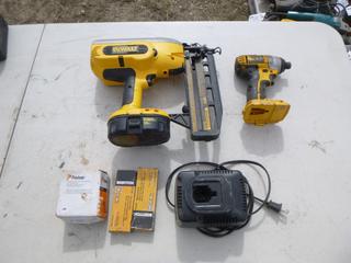 Dewalt DC616 Cordless Nailer, 18 volts, Charger & Battery, (1) Dewalt Impact  *No Battery, Working Condition Unknown*