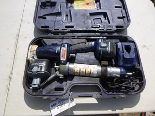 Lincoln Grease Gun, 18 Volts, (2) Batteries, Working Condition Unknown.