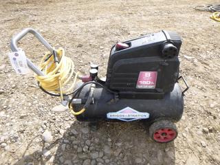 Briggs & Stratton Compressor, 120 Volt, 8 Gal Tank, 150 PSI Max, Working Condition Unknown,