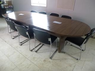 (1) Board Table (L) 11'10"(W) 3'11" & (10) Chairs,