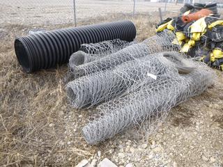 10'4" Plastic Pipe, Chain Link Wire & Tie Wire.