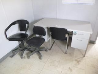 (1) Desk & (3) Chairs.