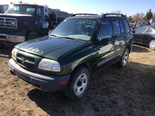 Selling Off-Site -  2000 Suzuki Vitara 4 Door Car c/w 4 Cyl, 5 Spd, With Key, Showing 206,695 Kms, VIN 2S3TD52V5Y6101112.  Location - 527 North 200 East, Raymond, AB -  For Further Information Please Call Chris 403-308-1161.