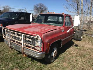 Selling Off-Site -  1979 Chev C30 1 Ton P/U c/w 350, 4 Spd, With Key, Showing 66,018 Kms, VIN CCL339V171611. Location - 527 North 200 East, Raymond, AB -  For Further Information Please Call Chris 403-308-1161.