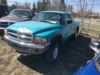 Selling Off-Site -  1997 Dodge Dakota Extended Cab 4x4 P/U c/w 5.2, Auto, With Key, Showing 72,036 Kms, VIN 1B7GG23Y8VS218951. Location - 527 North 200 East, Raymond, AB -  For Further Information Please Call Chris 403-308-1161.