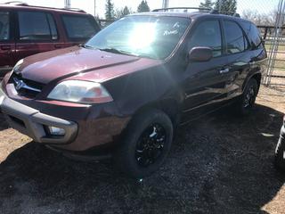 Selling Off-Site -  2001 Acura MDX SUV c/w V6, Auto, With Key, Showing 382,007 Kms, VIN 2HNYD18631H001883. Location - 527 North 200 East, Raymond, AB -  For Further Information Please Call Chris 403-308-1161.