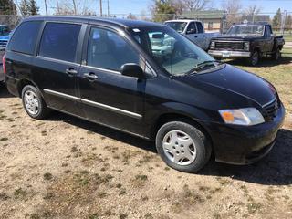 Selling Off-Site -  2001 Mazda MPV c/w V6, Auto, With Key, Showing 230,880 Kms, VIN JM3LW28G910187014. Location - 527 North 200 East, Raymond, AB -  For Further Information Please Call Chris 403-308-1161.