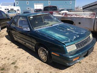 Selling Off-Site -  1993 Plymouth Duster 2 Door Car c/w 4 Cyl, 5 Spd, No Key, Showing 278,385 Kms, VIN 1P3XP64K7PN568168. Location - 527 North 200 East, Raymond, AB -  For Further Information Please Call Chris 403-308-1161.