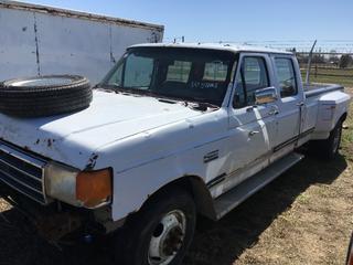 Selling Off-Site -  1988 Ford F350 Crew Cab Dually w/ 7.3 Diesel P/U c/w 7.5, Auto, No Key, Long Box,  Showing 196,655 Kms, VIN 1FTJW25M2JCB40979. Location - 527 North 200 East, Raymond, AB -  For Further Information Please Call Chris 403-308-1161.