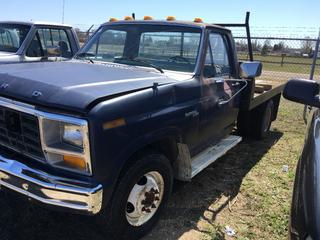 Selling Off-Site -  1981 Ford F350 Dually Deck Truck c/w V8, 4 Spd, With Key, 7x9 Deck, Showing 41,408 Kms, VIN 2FDJF37Z9BCA21445. Location - 527 North 200 East, Raymond, AB -  For Further Information Please Call Chris 403-308-1161.