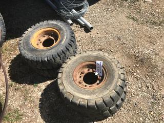Selling Off-Site -  (4) Forklift Tires w/Wheels (2) 6.90-9 & (2) 6.50-10. Location - 527 North 200 East, Raymond, AB -  For Further Information Please Call Chris 403-308-1161.