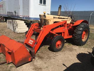 Selling Off-Site -  Case 732 FEL Tractor c/w Diesel, Bucket & Bale Fork, Runs Hydraulics Work, With Keys, VIN 8232784. Location - 527 North 200 East, Raymond, AB -  For Further Information Please Call Chris 403-308-1161.