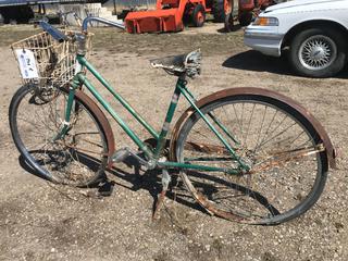 Selling Off-Site -  Raleigh Antique Bike. Location - 527 North 200 East, Raymond, AB - For Further Information Please Call Chris 403-308-1161.