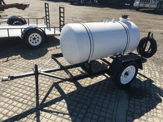 10' S/A Utility Trailer c/w 250 Gal Water Tank, 185/65R15 Tires. 