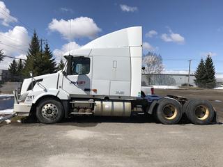 Selling Off-Site - 2007 Volvo T/A Truck Tractor c/w Volvo D12-465 Engine, Eaton/Fuller 13 Speed Transmission, 11R22.5 Tires, VIN 4V4NC9GH67N455112.  Location 3636 46 Ave SE Calgary, AB 