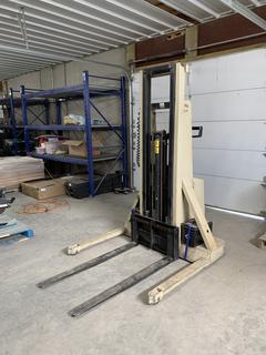Crown 20MT-S 1500 LBS Electric Walk Behind Stacker Forklift c/w 48" Forks, 12' Mast S/N 1A106372.