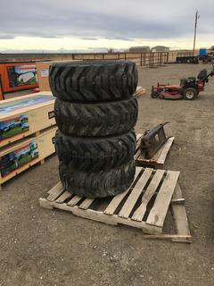 Unused Set of (4) Skid Steer Tires, 12x16.5, 10-Ply.