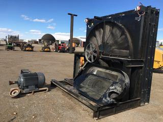 General ThermoDynamics Radiator with duty up to 3000 HP @ 100 degrees F, c/w 100HP Electric Motor and Waco Fan. Part # 3653HAS