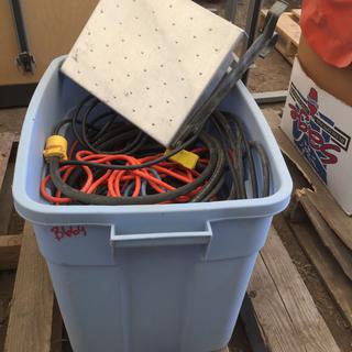 Quantity of Extension Cords, Shelf for Ladder.