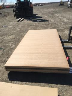 (6) 5'x10'x1" & (1) 5'X6'X3/4" Engineered Wood Sheets, Cherry.