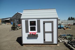 New/Unused Childs Play House/Shed w/ Sliding Window, 51" x 87" x 96".