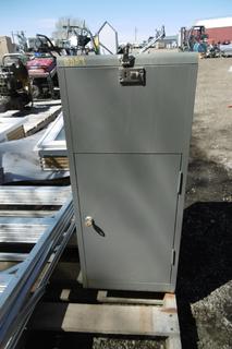 Locking Metal Cabinet w/ Key 15" x 12" x 28".