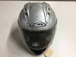 Zox Silver Size Large Helmet With Visor.